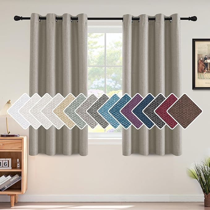 H.VERSAILTEX Linen Blackout Curtain 54 Inches Long by HVERSAILTEX