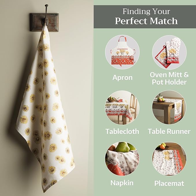 Maison d' Hermine Kitchen Towels Set of 3 100% Cotton 20" x 27.5" Reusable - Image 6