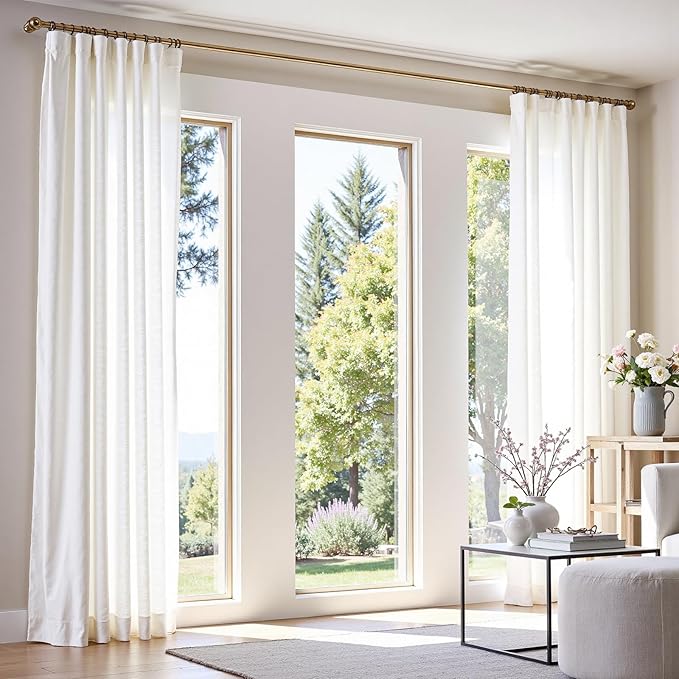 jinchan Linen Blend Curtain 90 inch Length 1 Panel - Image 6