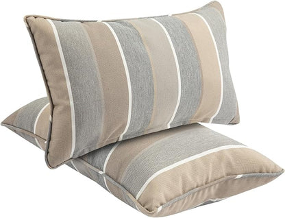 Outdoor Lumbar Pillows Water Resistant 12x20 inch, Decorative Throw Pillow Set by FUNHOME