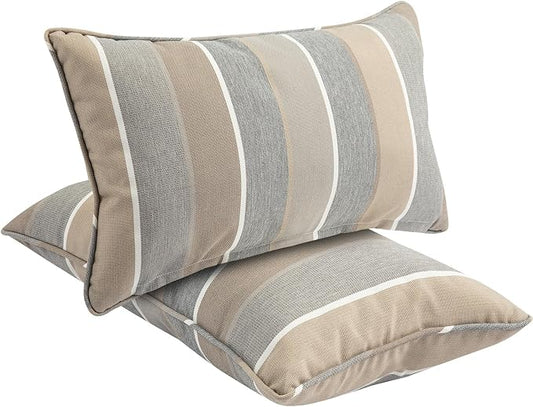 Outdoor Lumbar Pillows Water Resistant 12x20 inch, Decorative Throw Pillow Set by FUNHOME