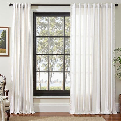 jinchan Linen Blend Curtain 90 inch Length 1 Panel - Image 2