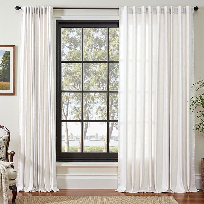 jinchan Linen Blend Curtain 84 inch Length 1 Panel - Image 2