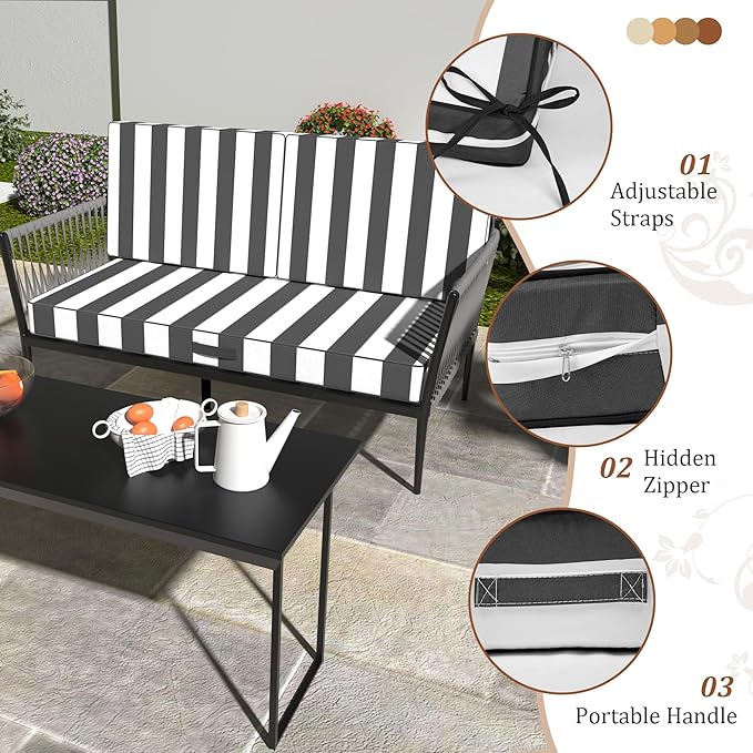 Outdoor Loveseat Cushions, 46x24 Outdoor Chair Cushions - Image 5