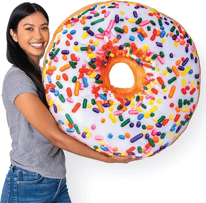 31" 3D Sprinkle Donut Throw Pillow by MuchComfort