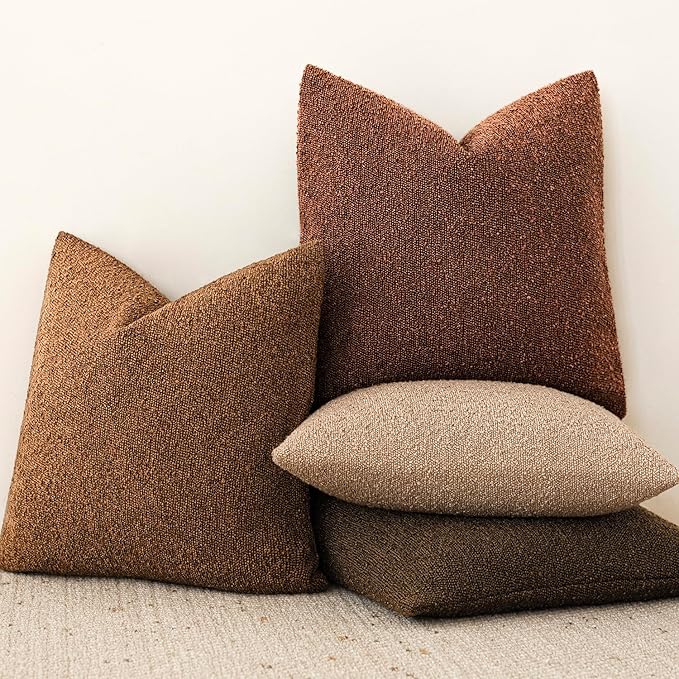 Foindtower Decorative Textured Boucle Throw Pillow Covers Accent Solid Pillow - Image 6