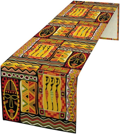 African Totems Table Runner, African American Kwanzaa Black History Month by ShiTingYu