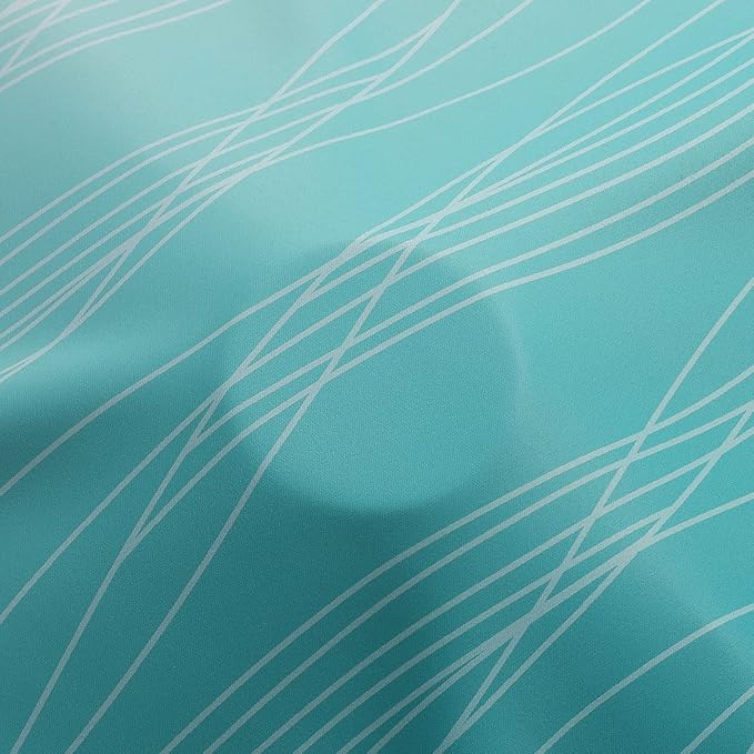 Estelar Textiler Teal and Greyish White Blackout Curtains 54 Inch Length - Image 8