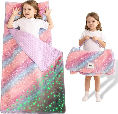 Toddler Nap Mat with Pillow and Blanket, Extra Large Rolled Napping Mats by Unknown