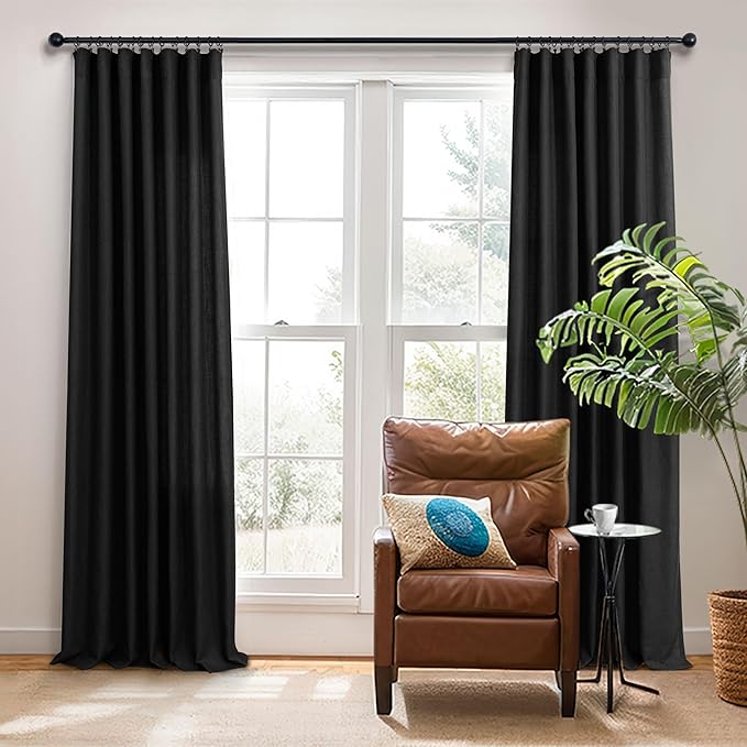 Black Long Drapes 108 Inch Length - Image 6