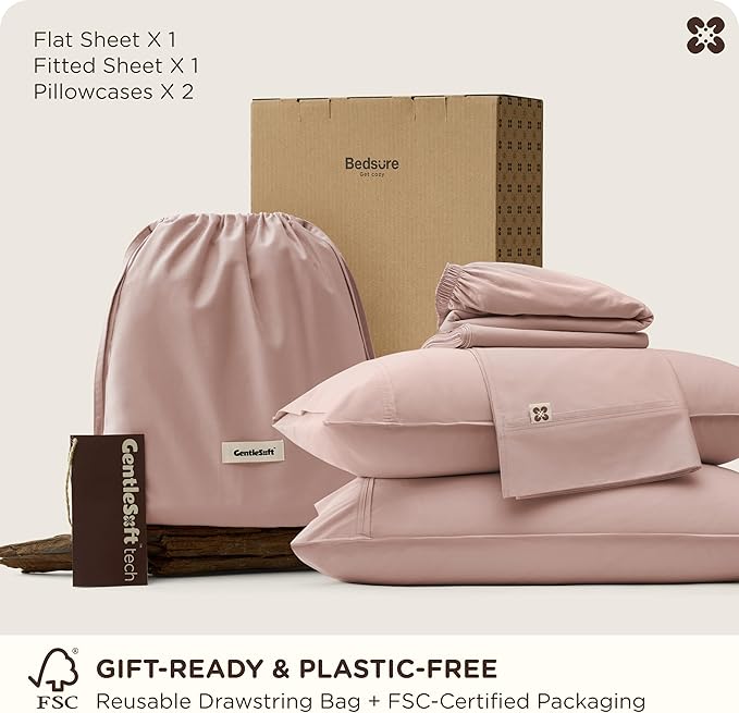 Bedsure Cooling Sheets, Rayon Derived from Bamboo & Cotton Blend, GentleSoft - Image 8