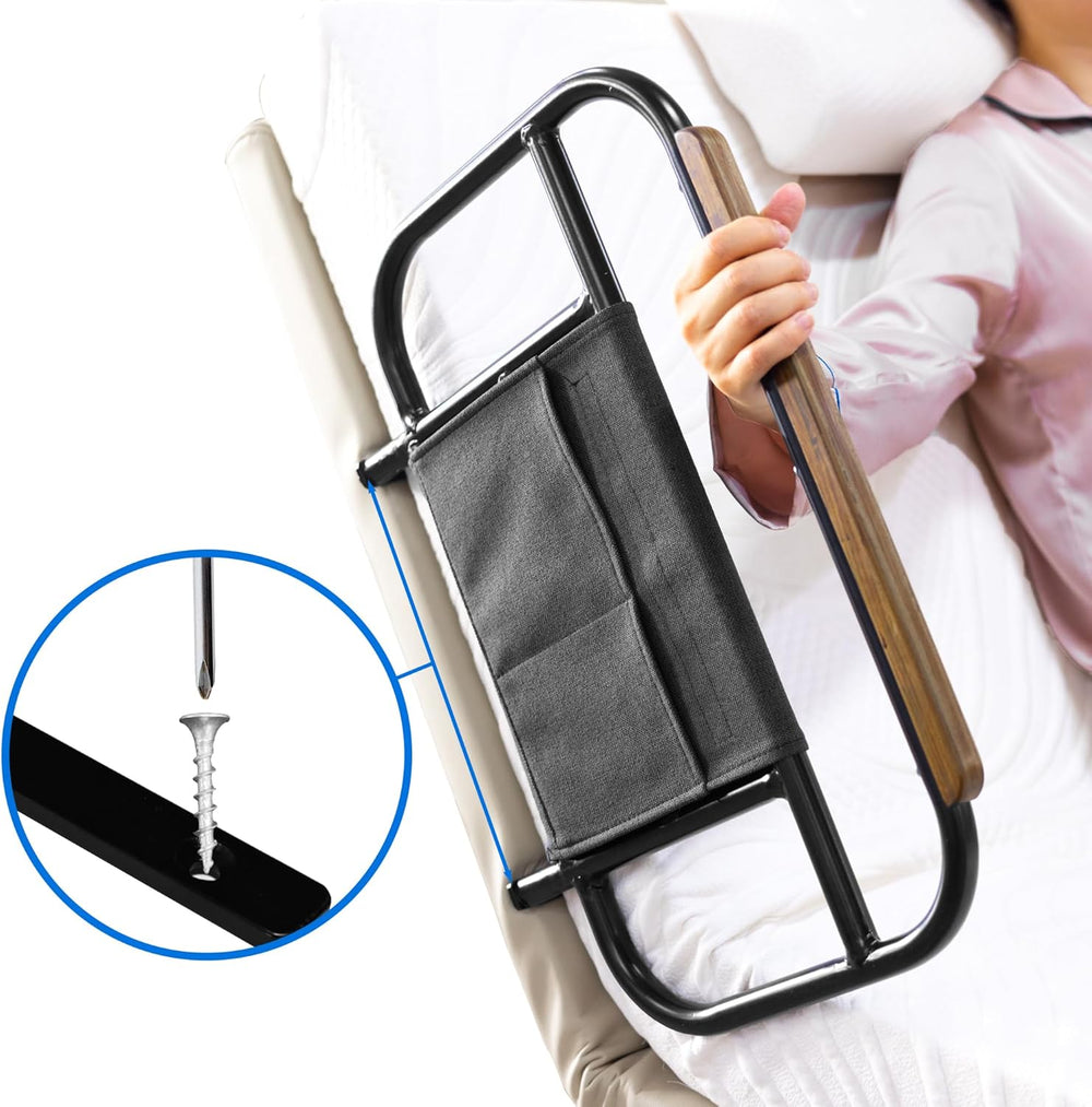 Bed Rail for Adjustable Bed for Elderly, Screw Into Wood Board 1 pc