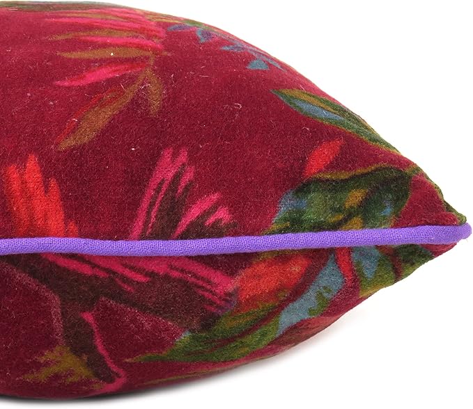 Eyes of India Velvet Floral Flower Bird Throw Pillow Sofa Cushion Cover Case - Image 6