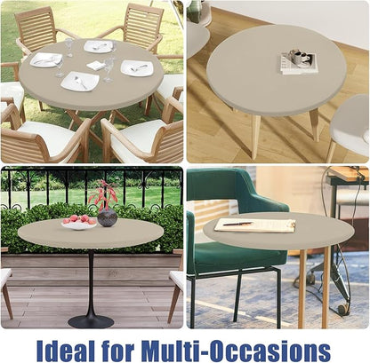 Round Spandex Tablecloth, Elastic Fitted Waterproof Tablecloths - Image 9