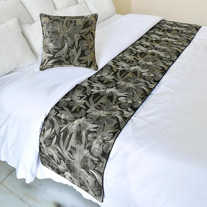 The HomeCentric King/Queen/Twin Grey Decorative Bed Runner CA King 86"x18" Bed - Image 4