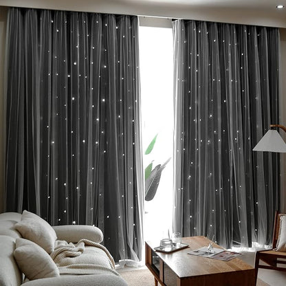 Kinryb Kids Blackout Curtains for Bedroom/Living Room/Classroom, Sheer Overlay - Image 2