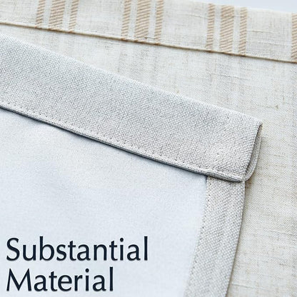 jinchan Striped Linen Valance Curtain Blackout Double Layer Valance - Image 9