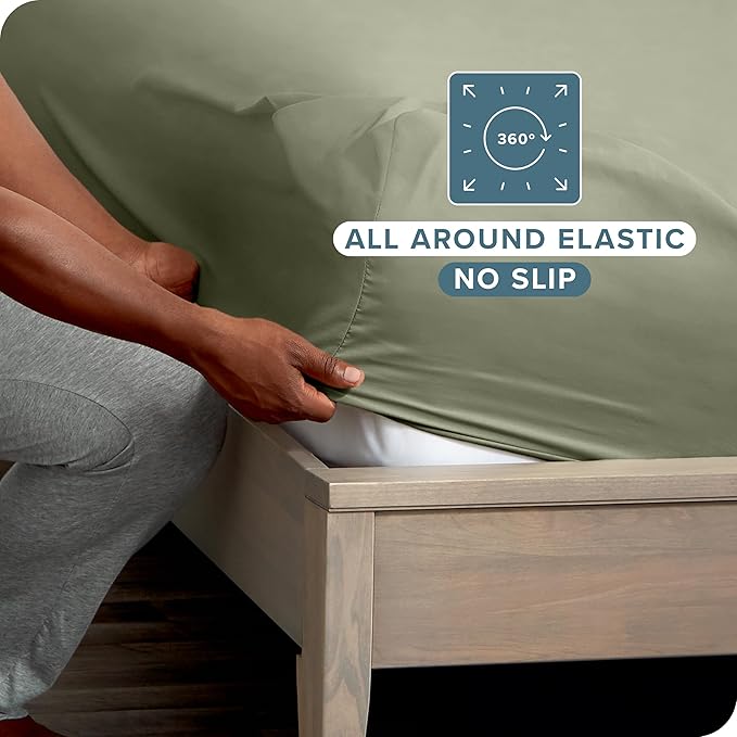 Bare Home 2-Pack Fitted Bottom Sheets Split King - Image 3