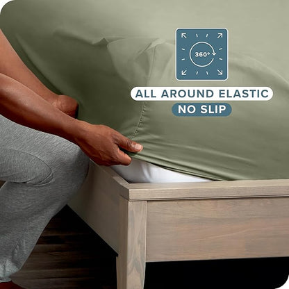 Bare Home 2-Pack Fitted Bottom Sheets Split King - Image 3