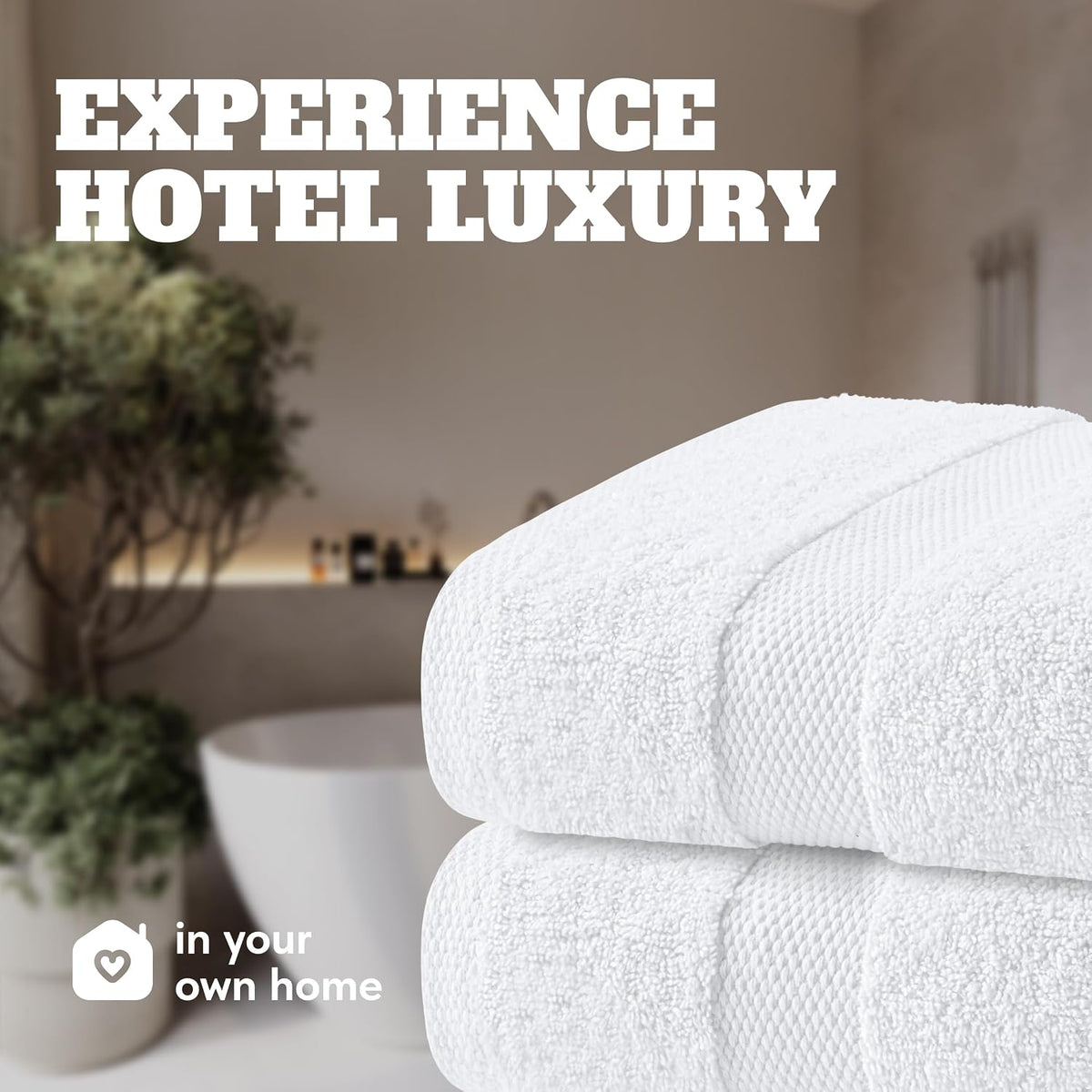white bath towels 24x50 inch, 6 pack on a desk or shelf