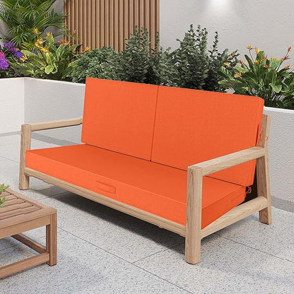 Outdoor Loveseat Cushion Set 46 x 26 Inch, Waterproof & Fade-Resistant Deep - Image 3