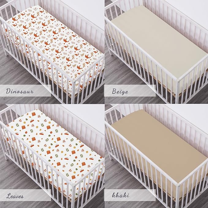 Bimocosy Crib Sheets 4 Pack, Baby Crib Sheets Fitted - Image 2