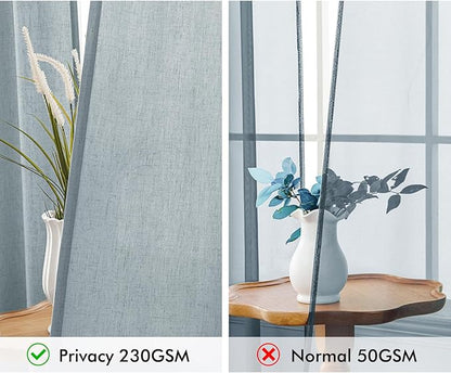 MIULEE Non-See-Through Privacy Linen Curtains 2 Panels, Light Filtering Window - Image 4