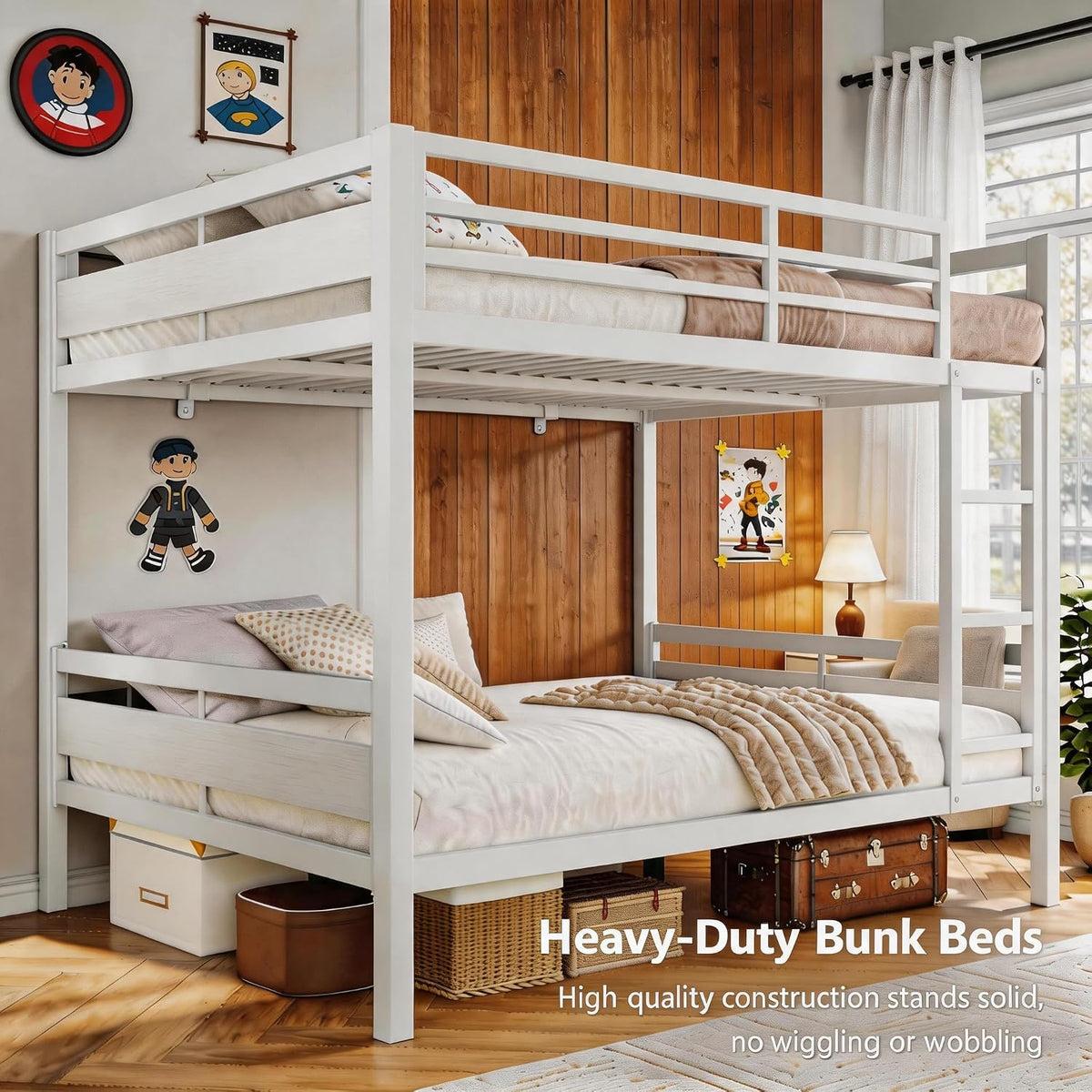 galnfu metal bunk bed full over full, heavy on a desk or shelf
