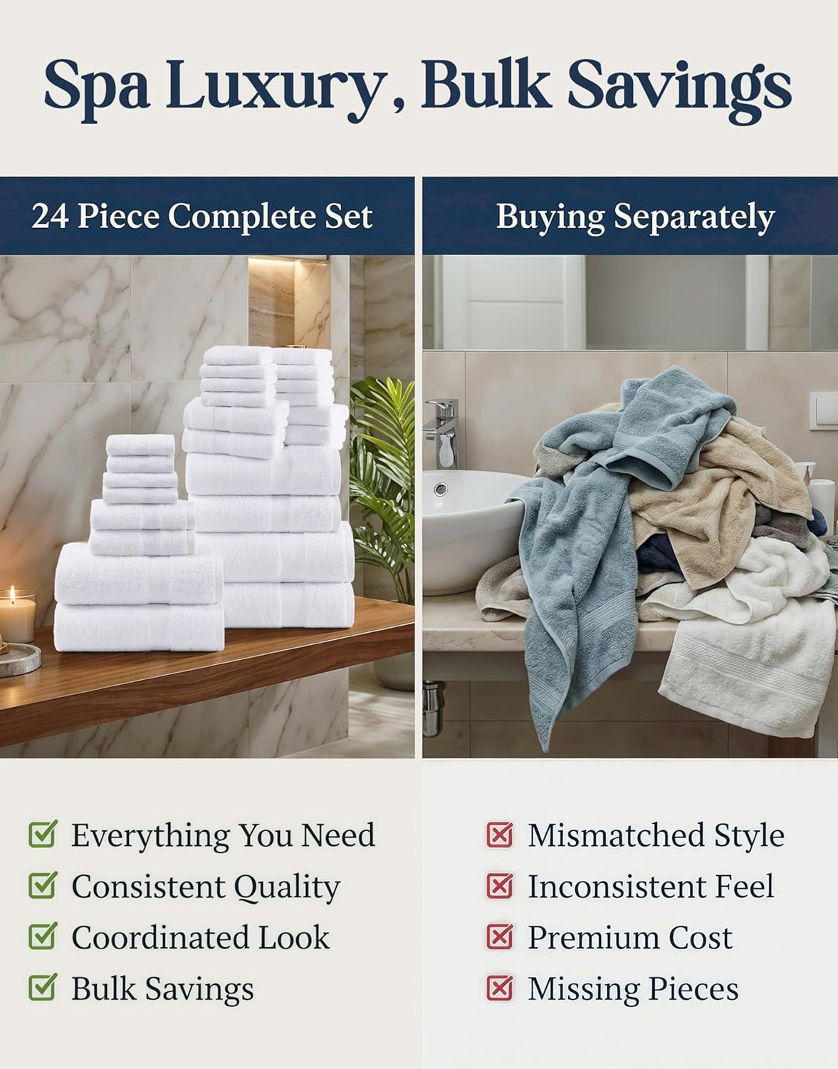 lane linen bath towel set 100% cotton 24 showing dimensions