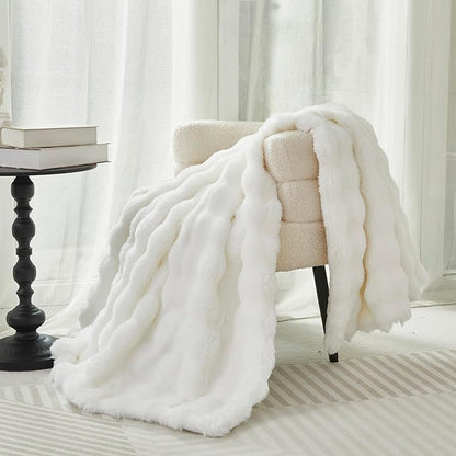 Faux Fur Throw Blanket for Couch Cozy Fuzzy Soft Plush Thick Fluffy Fleece - Image 5