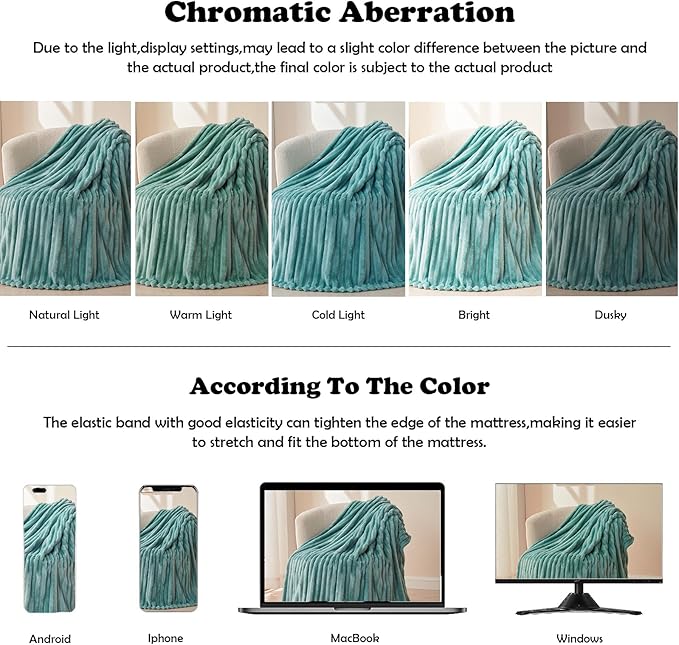 NEWCOSPLAY Super Soft Queen Blanket Mint Green Premium Silky Flannel Fleece 3D - Image 6