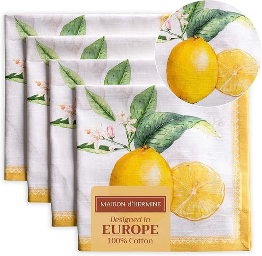 Maison d' Hermine Cloth Napkins Set of 4 100% Cotton Everyday Reusable Square by MaisondHermine
