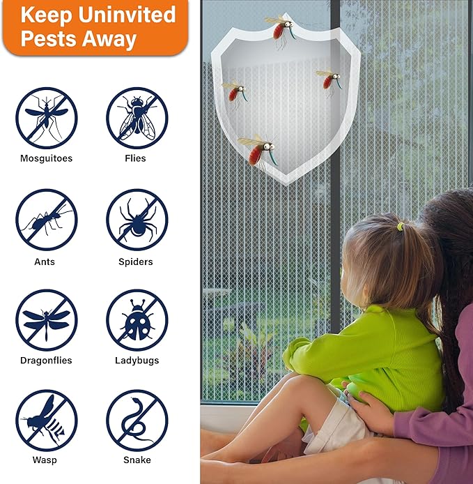 Magnetic Screen Door，Screen Door Mesh，Keep Bugs Out, Heavy-Duty Mesh Curtain - Image 5