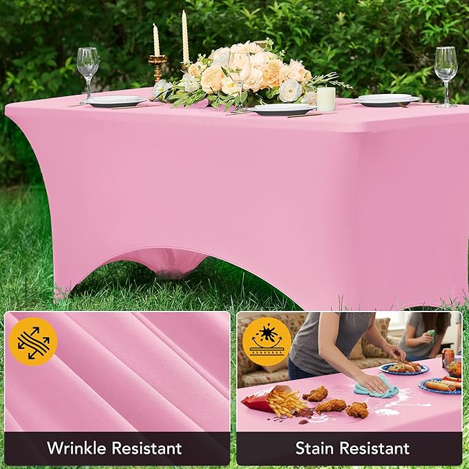 6-Pack Premium Pink Spandex Tablecloths - Image 4