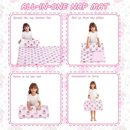 Toddler Nap Mat with Pillow and Blanket, Extra Large Rolled Napping Mats - Image 7