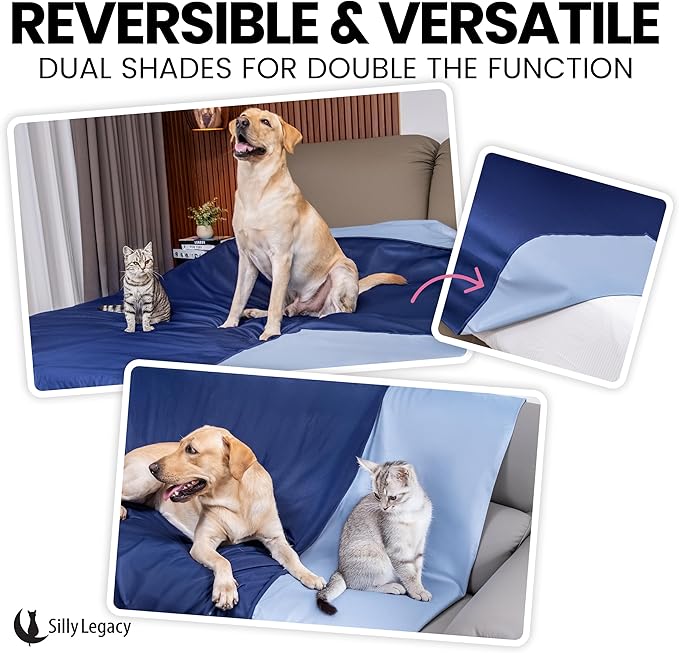 SILLY LEGACY Thin Reversible Waterproof Protective Bed Cover, - Image 3