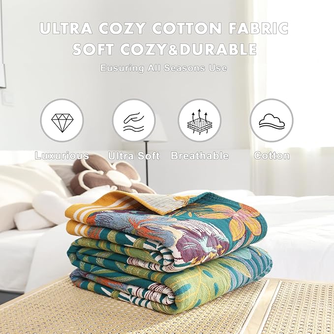MSGKV Cotton Bed Blanket for Couch and Sofa Blankets for Living Room Bedroom - Image 5