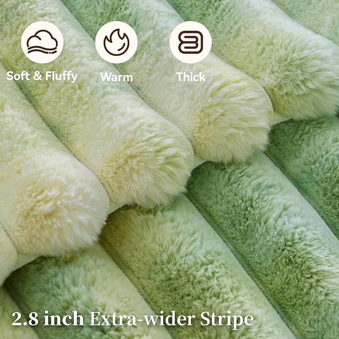 Fluffy Faux Fur Throw Blanket, Thick 1000GSM Soft Cozy Throw Blankets - Image 3