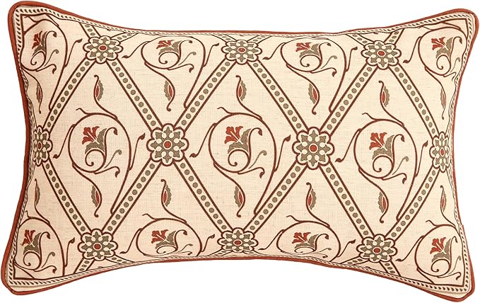 ISAENNE Design Linen Lumbar Vintage Throw Pillow Covers 12"x20", Living Room by Isaennehomedecoration