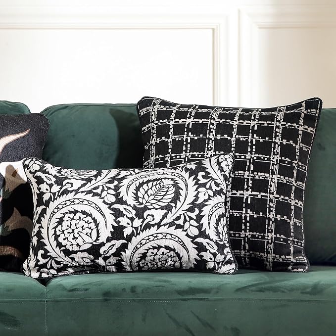 Black Throw Pillow Covers Set of 2, Elegant French - Image 3