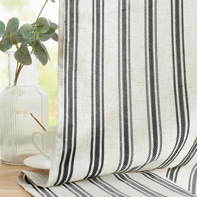 jinchan Linen Striped Valance Window Treatment - Image 9