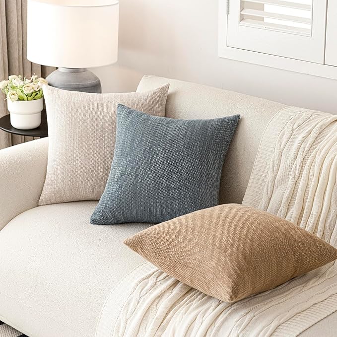 Foindtower Set of 2 Decorative Textured Burlap Linen Throw Pillow Covers - Image 6