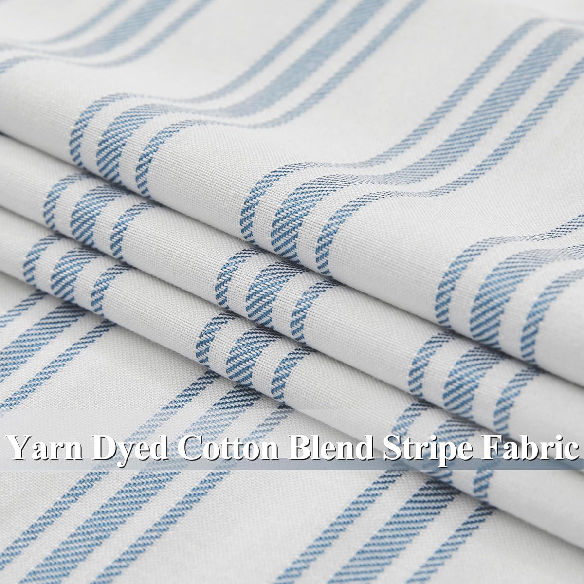 zjdecor 63 inch blue stripe full blackout window showing dimensions