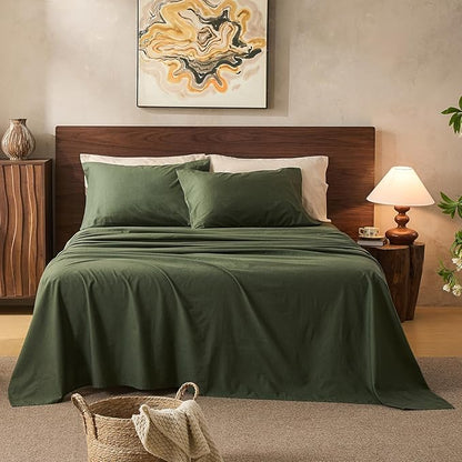 100% Linen Sheets California King Size, Breathable & Durable 4-Piece Bed Flax by overket