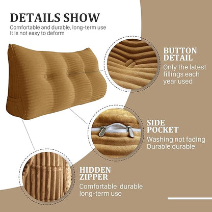 14 lbs Thickened King Wedge Pillow Headboard Body Positioner Triangular Reading - Image 3