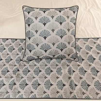 The HomeCentric King Queen Twin Blue & Grey Designer Queen 74"x18" Bed Runner - Image 5