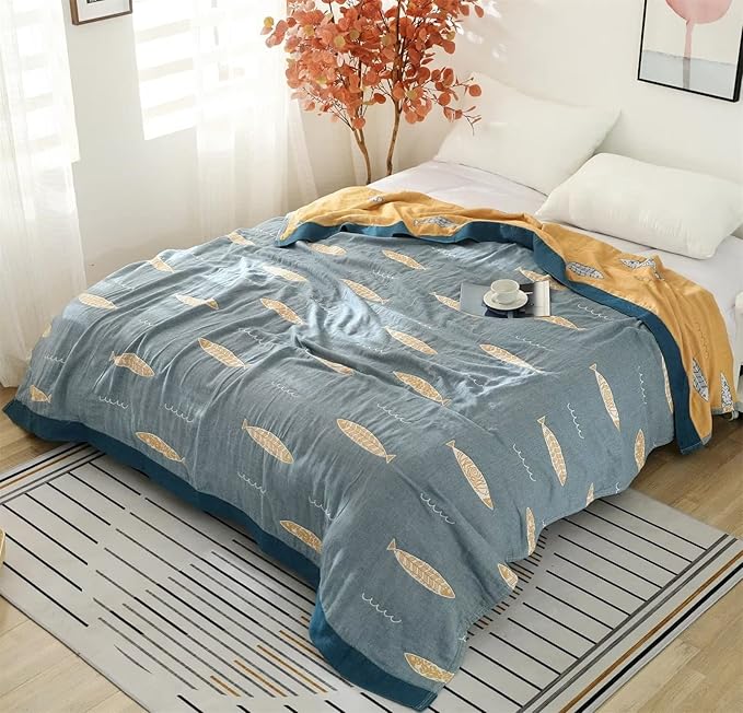 MSGKV Boho Throw Blanket 100% Cotton Woven Blanket - Image 7