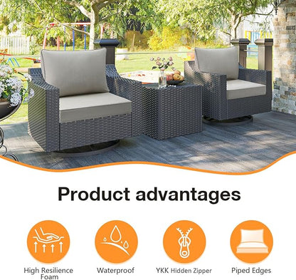 Sunbrella Outdoor Chair Cushions Set, Water-Repellent, Fade Resistant, Deep - Image 3