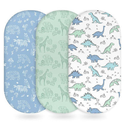 Baby Bassinet Sheets Girl Boy, Fitted Bassinet Sheet Set 3 Pack Bassinet by Unnivoll
