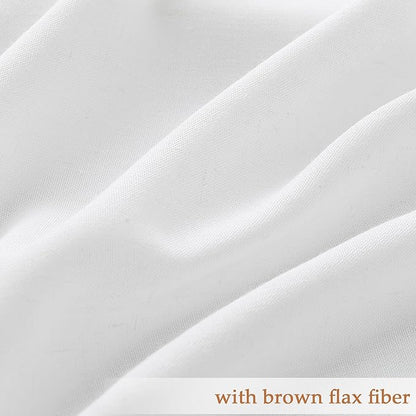 Soft White Pinch Pleat Linen Curtains 120 Inch Length 2 Panels Set - Image 5